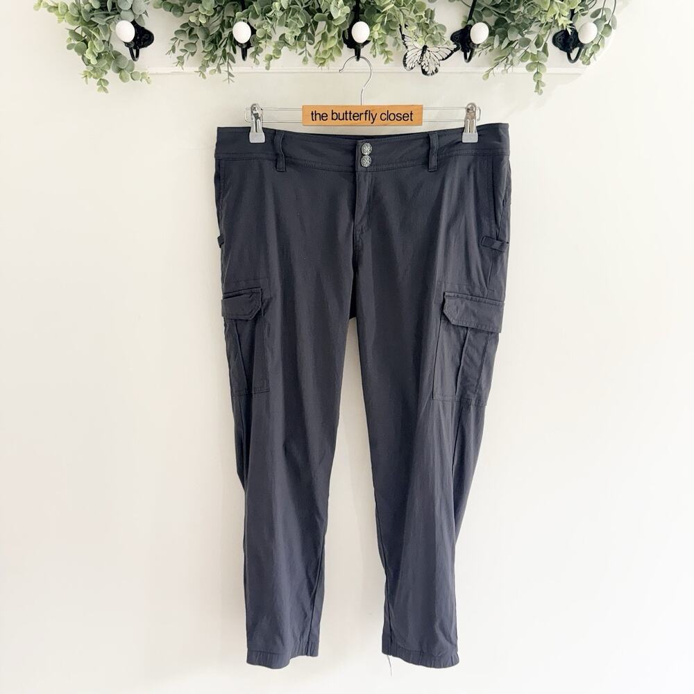 Prana Women’s Cargo Pants Dark Gray Pockets Hiking Size 10 R5293